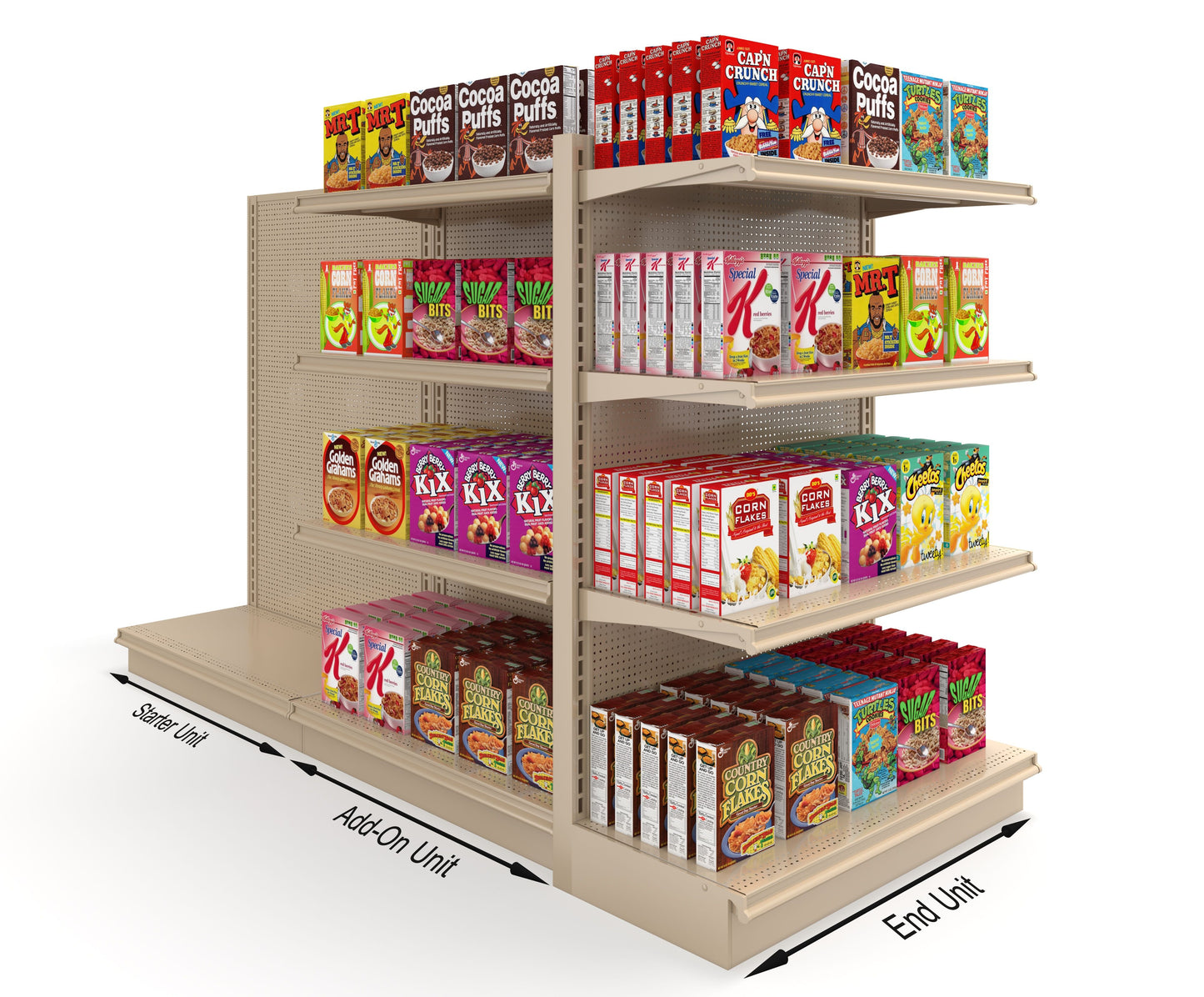 Used Baked-On End Cap Gondola Shelving