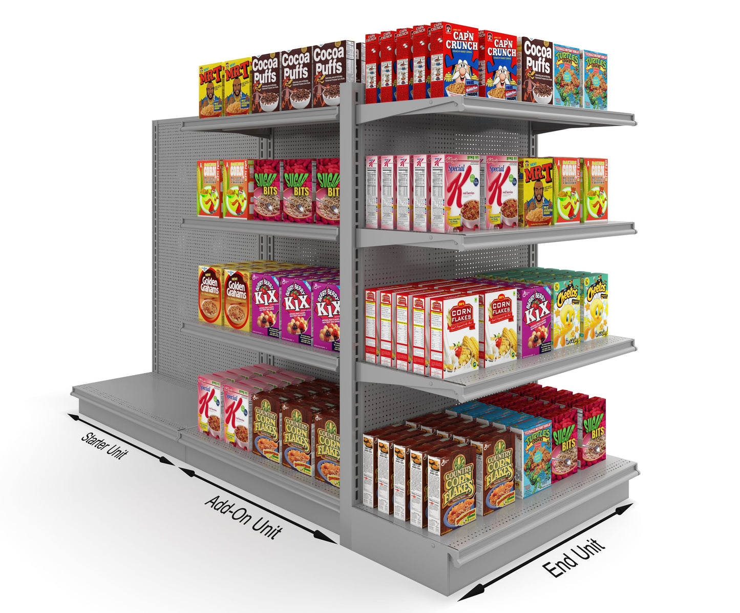 Used Baked-On End Cap Gondola Shelving