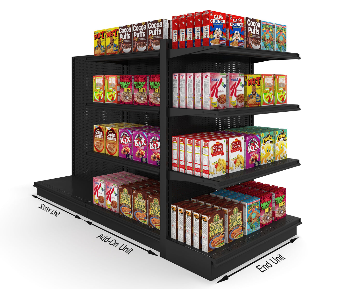 Used Baked-On End Cap Gondola Shelving