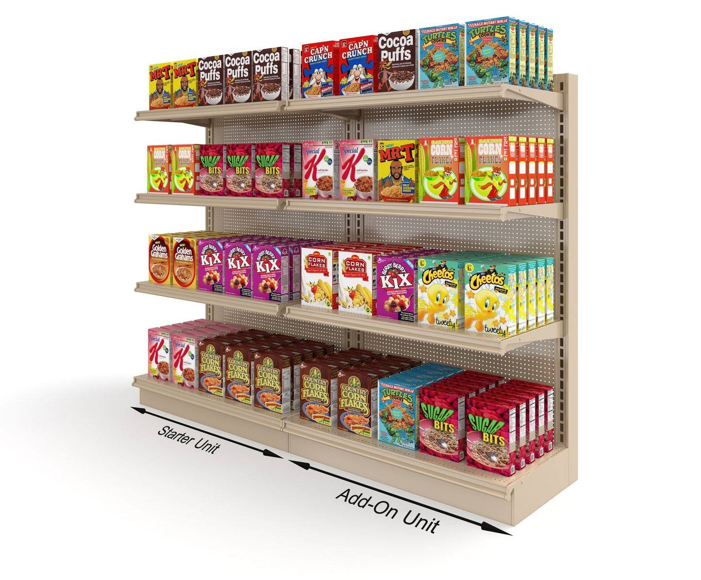 Baked-On Add-On Wall Gondola Shelving