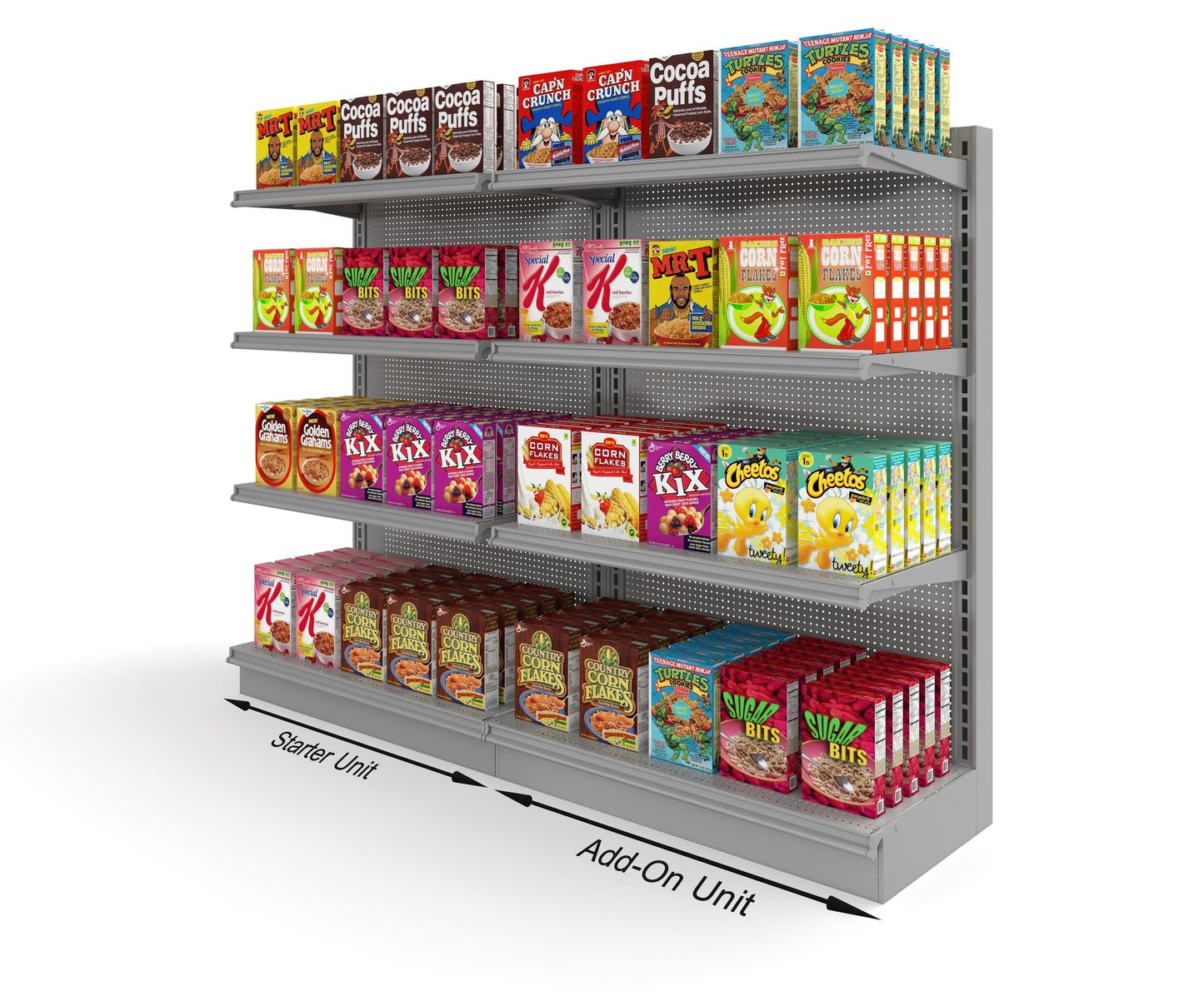 Baked-On Add-On Wall Gondola Shelving