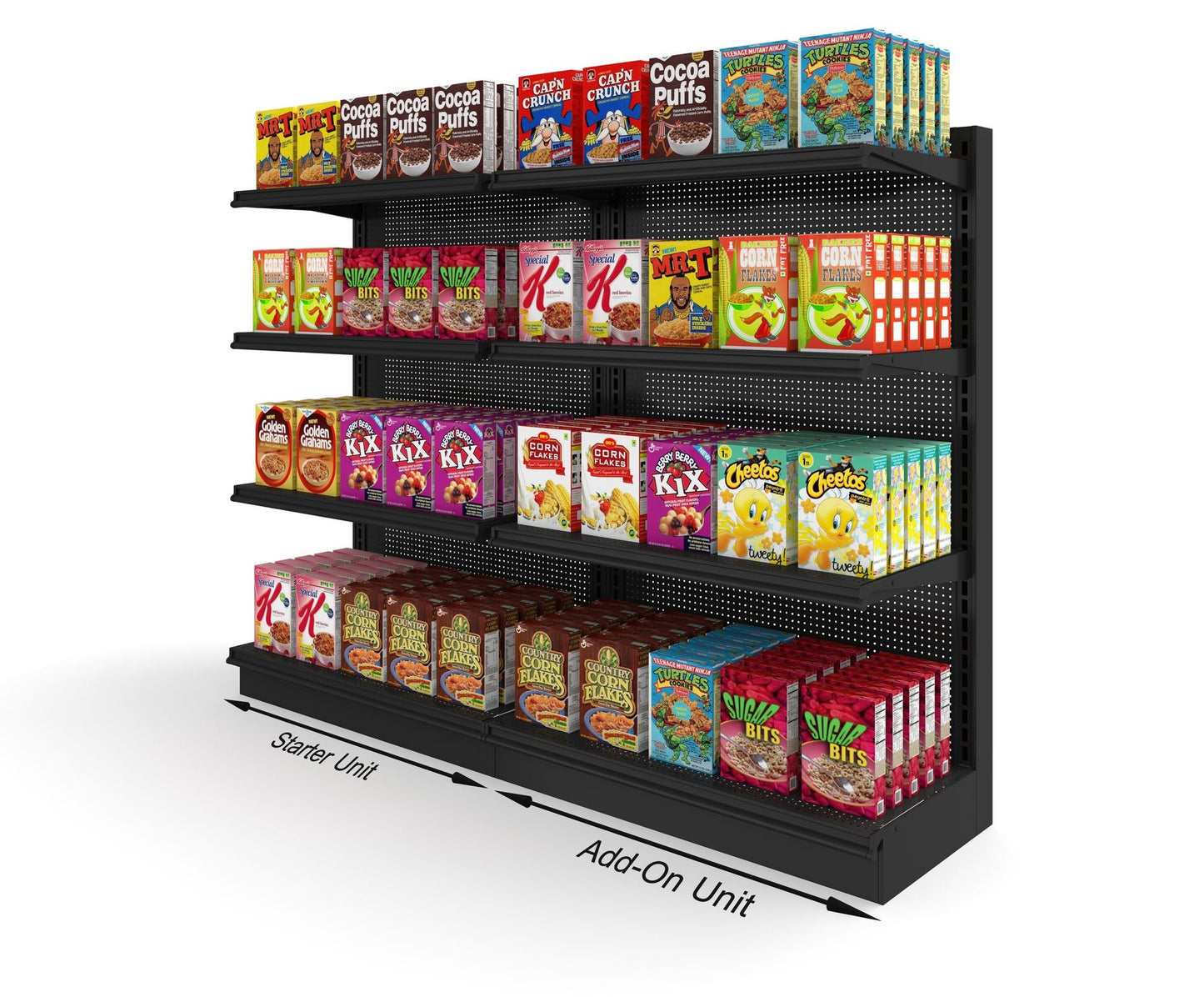 Baked-On Add-On Wall Gondola Shelving