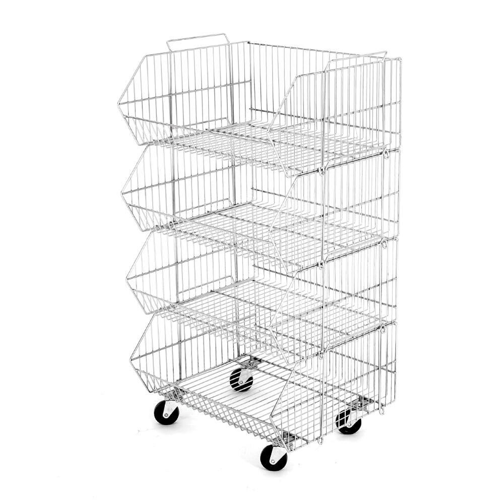 Stack Basket Display Rack Wire Display Systems – Acme Shelving & Store Fixtures